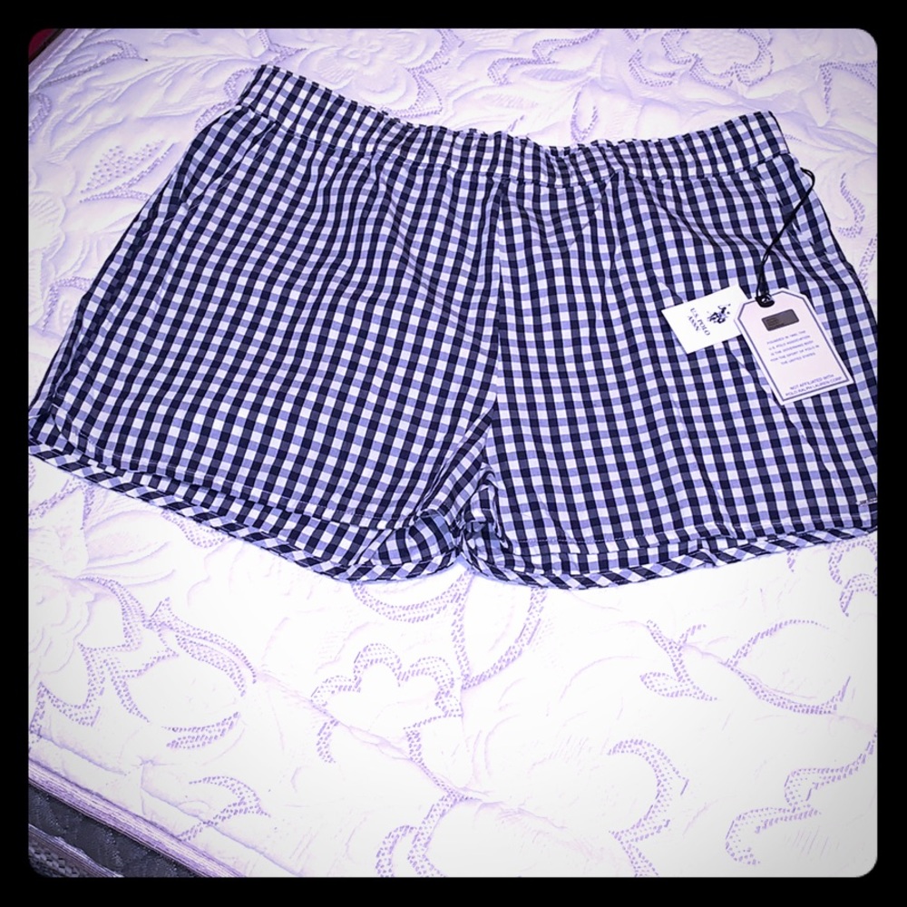 US Polo Assn blue gingham shorts